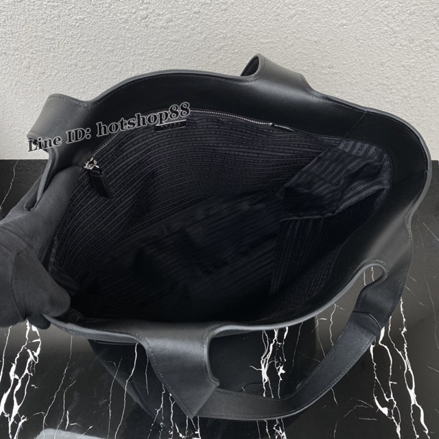 Prada專櫃新款托特包 2VG092 普拉達男士黑色皮革tote手袋手提包 csp1724